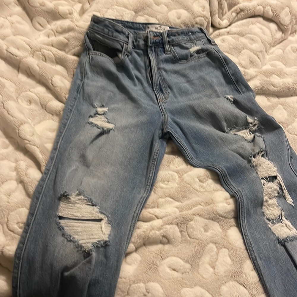 Distressed Blue Jeans